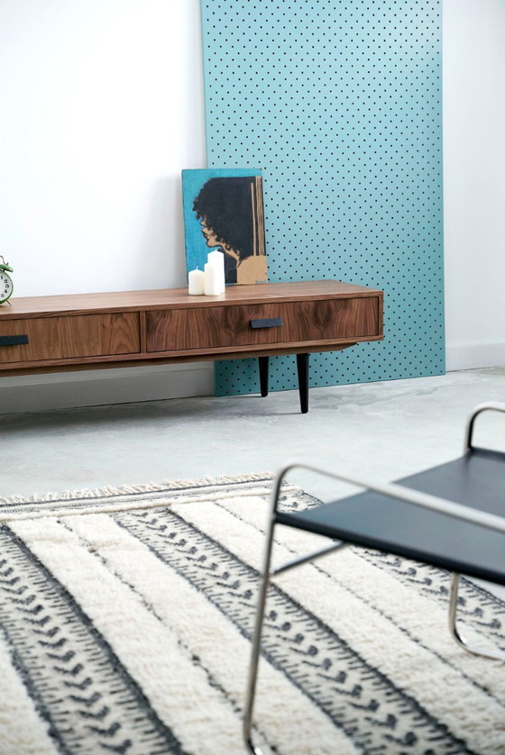 Image 1 of Walnut lowboard 2 drawers - L02