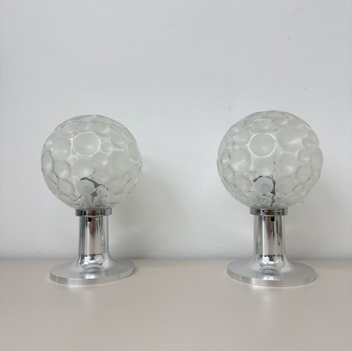Lampes de table en verre Hustadt leuchten , 1970