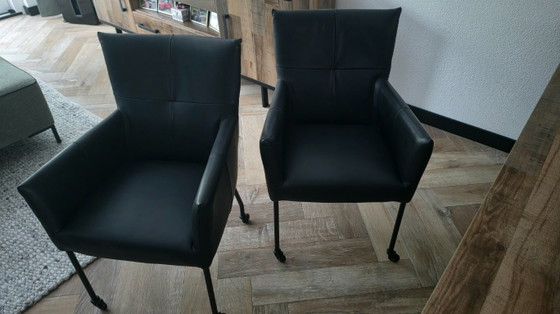 Enzo Luca Dining chairs - Black leather – Metal (photo 3 of 5)