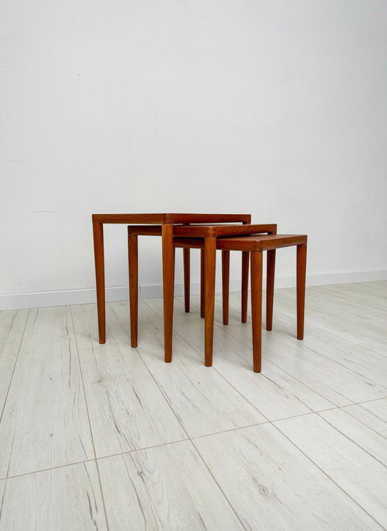 1960s Set of 3 Danish Teak Nesting Tables by H.W. Klein for Bramin – Side tables, Wood (photo 4 of 8)