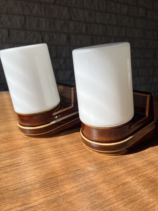 2 Keramik-Wandleuchten von Sigvard Bernadotte