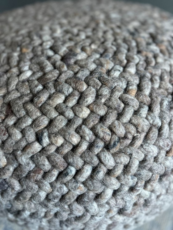 Image 1 of Handmade 100% wool pouf