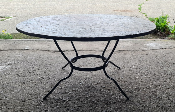 Image 1 of Mid-Century Schiefertisch - Couchtisch '70