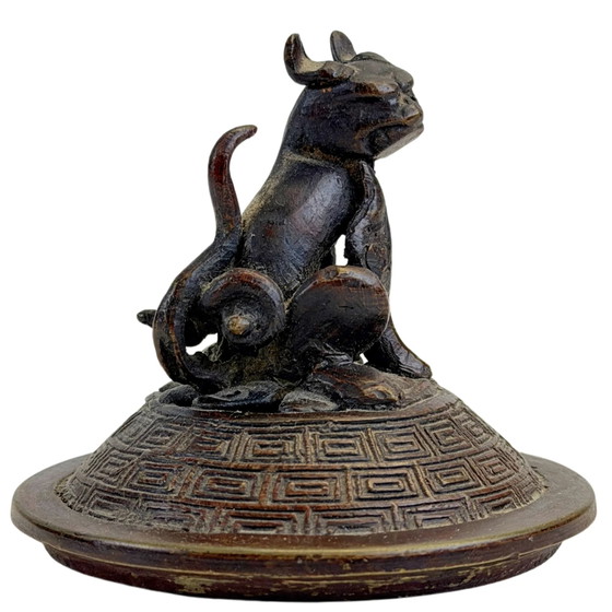 Antiguo quemador de incienso chino de trípode – Bronce y Cloisonné – Siglo XIX – Objetos decorativos, Bronze (photo 9 of 11)