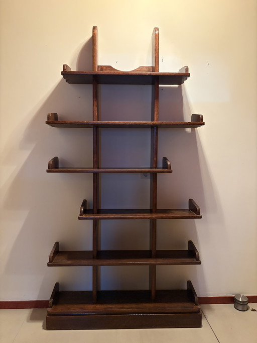 Boekenkast brutalista vintage de Eiken 