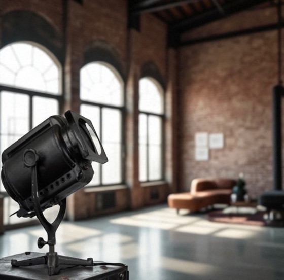 Image 1 of Large 1950s ADB Theater Spot on Foot - Working Condition