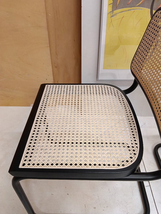 Image 1 of ALIVARMVSEVM 104. SET of 2 CESCA B32 Chairs (NEW) in Black Frame Limited Edition 