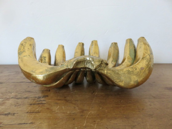 Banana sculpture in gilded resin, vide poche, 80s - 90s, Decorative Objects, Gold (photo 6 of 11)