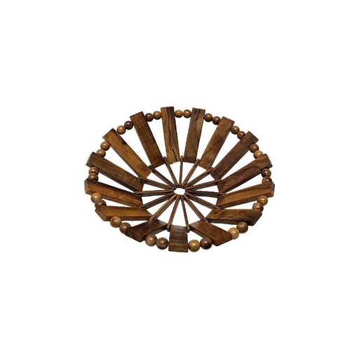 Coupe à fruits vintage en bois, design français, années 1970