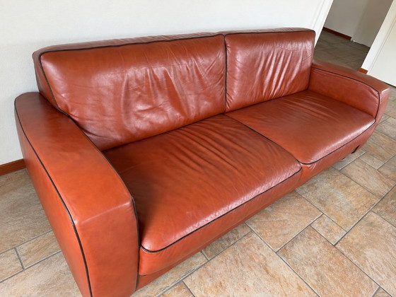 Set di 2 divani in pelle (2 posti e 3 posti) – ben mantenuto – Sofà, Leather (photo 5 of 5)