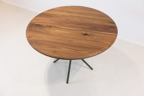 Image 1 of Bogaerts walnut table with green frame