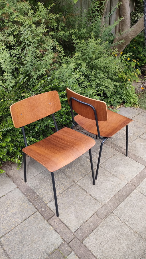 2x Chaises Vintage Design Chaises de Salle à Manger Teck