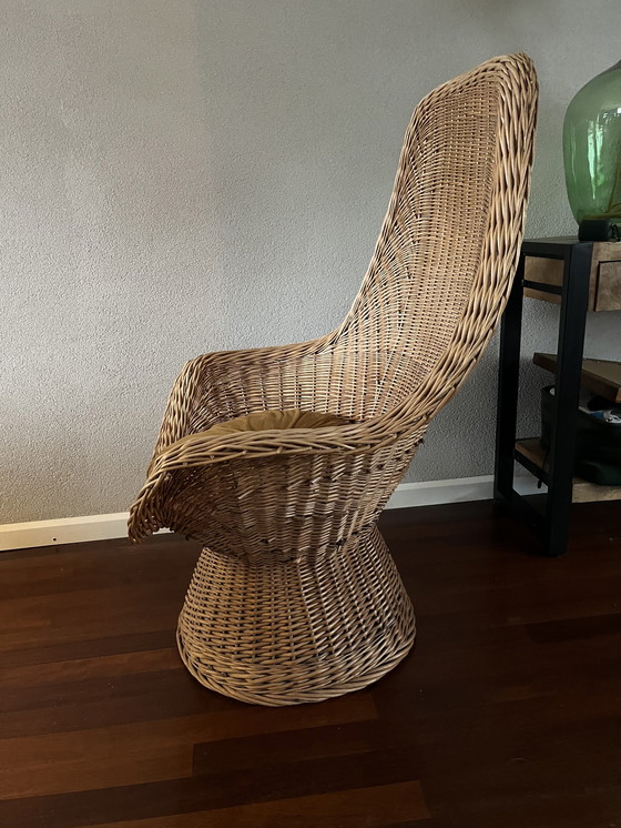 Image 1 of Prachtige mid century rotan loungestoel in boho / retro stijl