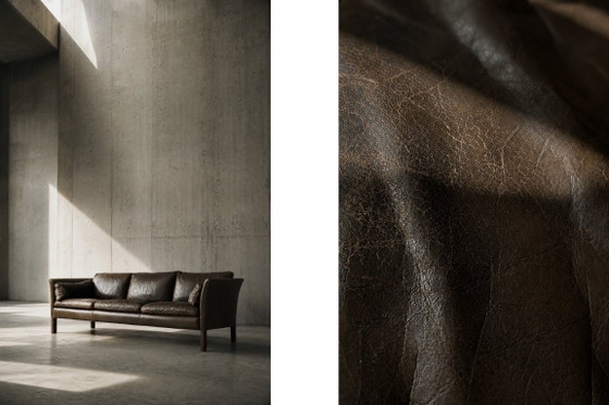 Image 1 of Divano Cromwell in pelle stile Mid-Century Modern, disegnato da Arne Norell negli anni '60.