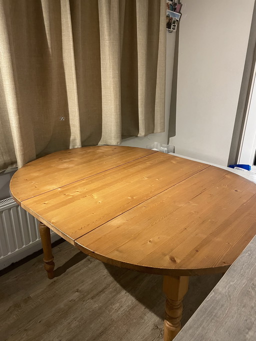 Vintage solid extendable dining table