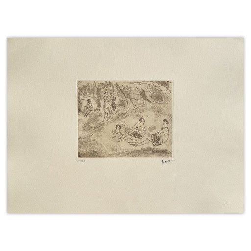 Jules PASCIN, grabado de Central Park, 1980