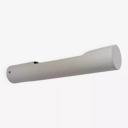 Tubular Vintage White Lacquered Metal Wall Light