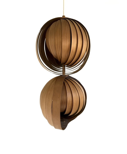 Lampe suspendue 'Moon' en bois, Hans Agne Jakobsson '60