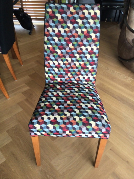 Chaises de salle à manger colorées avec tissu 3D, lot de 6