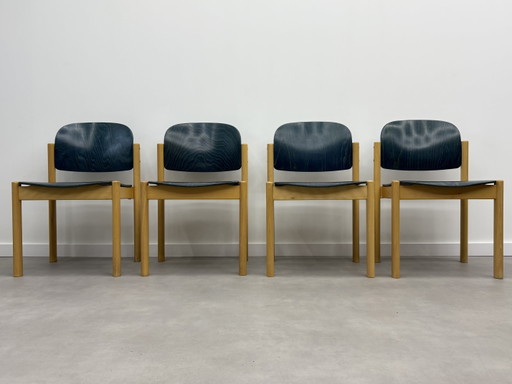 4 x Vintage Kusch & Co Design Stoelen – eetkamerstoelen, Wood (photo 2 of 15)