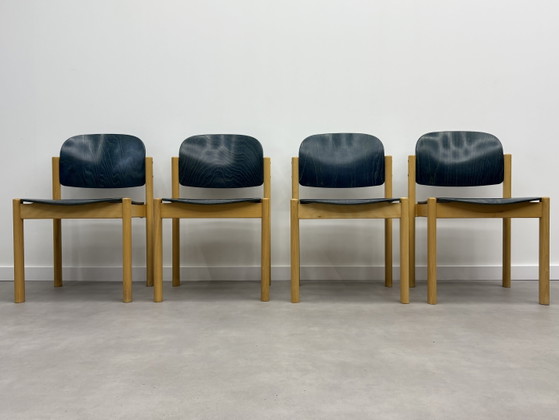4 x Vintage Kusch & Co Design Stoelen – kusch co, Eetkamerstoelen, Wood (photo 2 of 15)