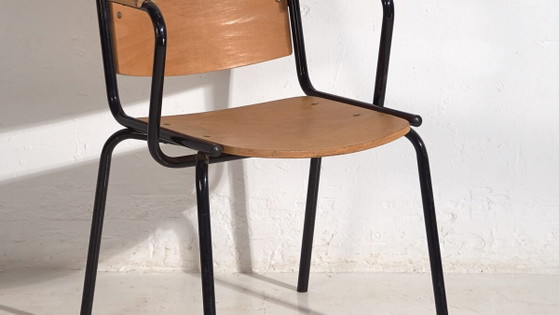 Sedia da ufficio in stile vintage con braccioli (c.1950) – Sedie da ufficio, Iron, Industrieel (photo 3 of 10)