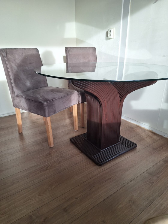 Image 1 of Tavolo di design in rattan Vivai del Sud - anni '70