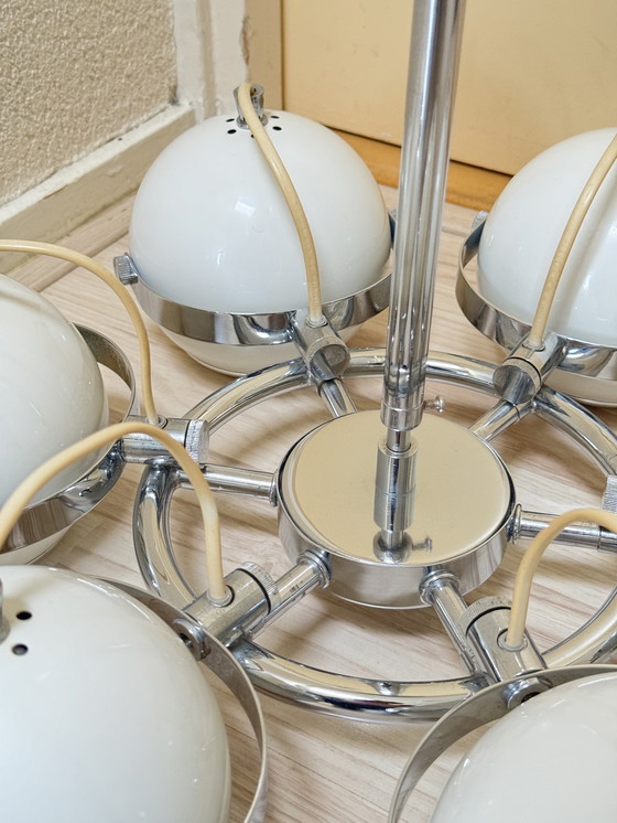 Image 1 of Originaler Space Age-Kronleuchter aus den 1960er/70er Jahren mit sechs verstellbaren Augapfelschirmen