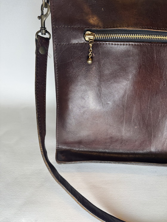 Image 1 of Cartella in pelle vintage di Lederwaren Kerkhof (Paesi Bassi) - con chiavi