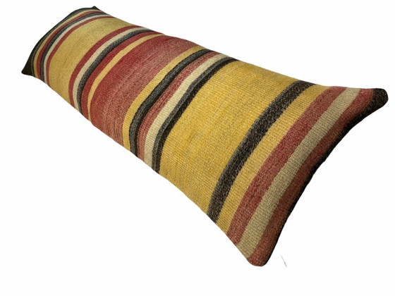 Image 1 of Funda de cojín única de kilim y alfombra – 120 x 40 cm