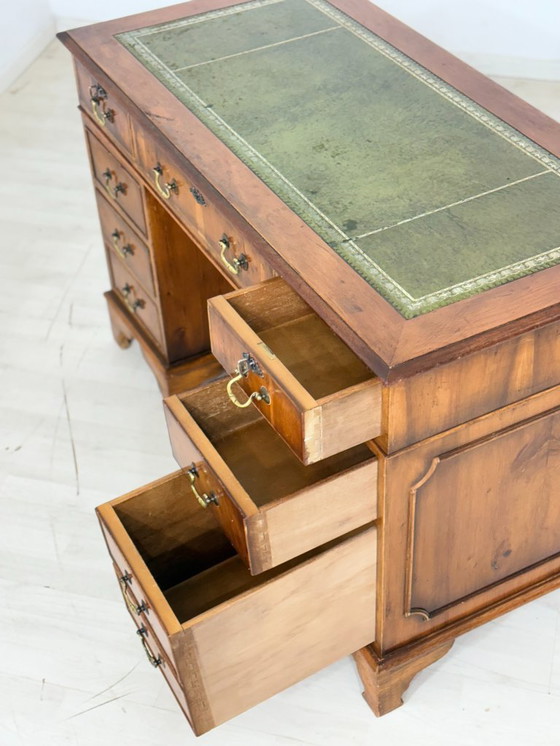 Image 1 of Scrivania in stile Impero vintage / Tavolo in mogano inglese / Scrivania da ufficio / Tavolo da lavoro