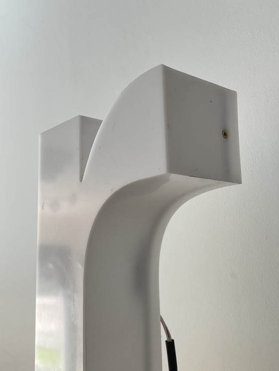 Image 1 of Vintage White Illuminated Sign Letter "R" - 70's