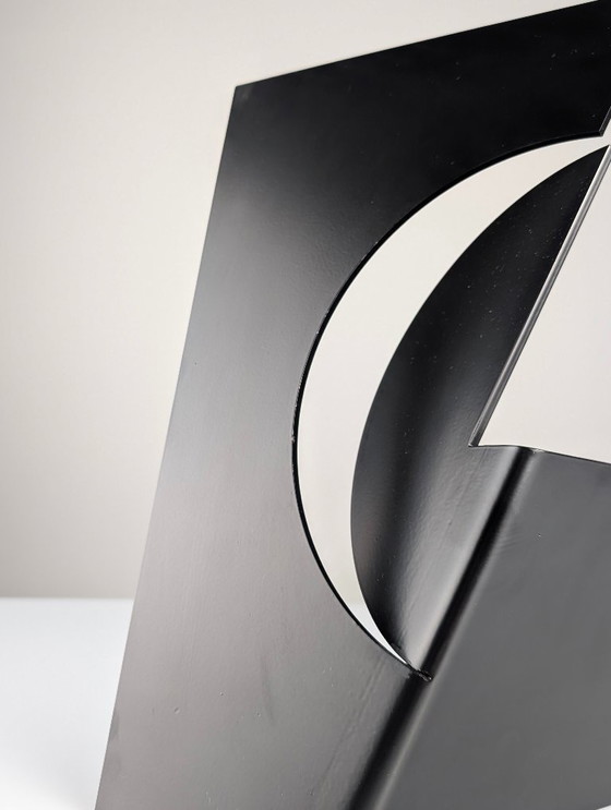 Image 1 of Zwarte abstracte stalen sculptuur, Carlos Evangelista, 55/75