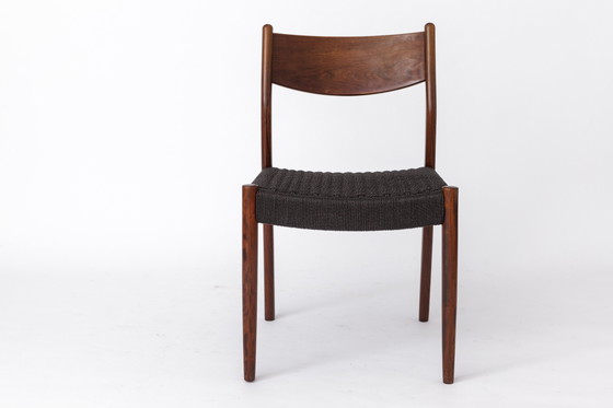 Image 1 of 1 van 2 Vintage Fristho Franeker Teak Stoel met Deens Koordweefsel - jaren 1960 Mid Century Modern Ontwerp