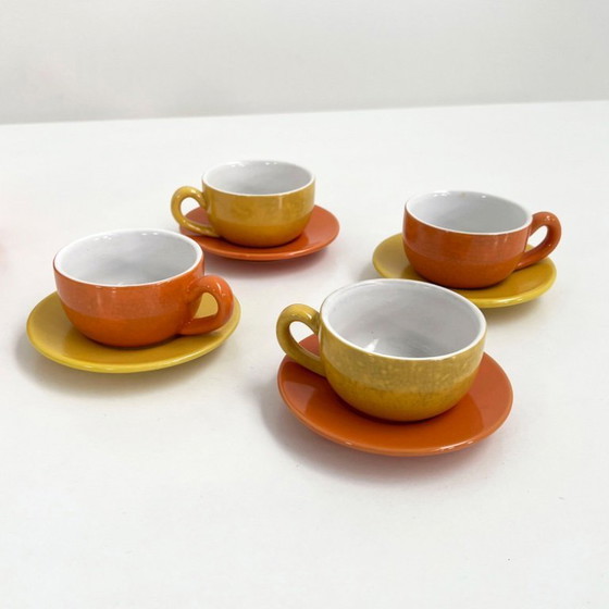 Image 1 of Yellow & Orange Ceramic Tea Service from Naj Oleari, 1980s