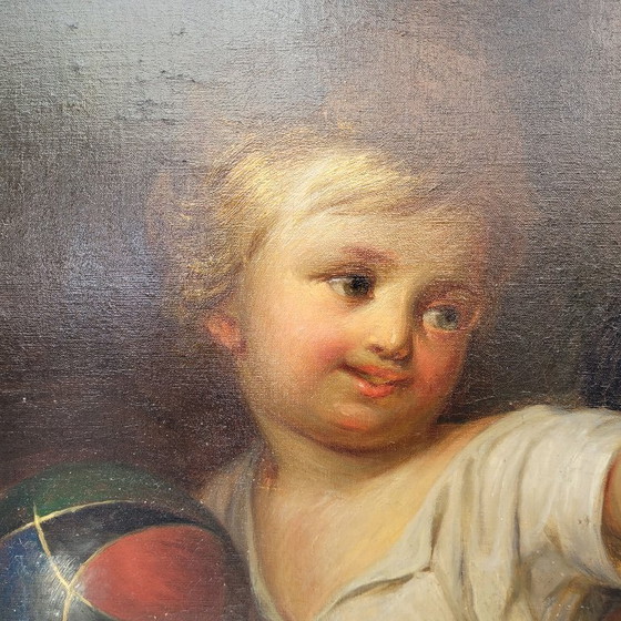 Image 1 of Ritratto di bambino "Ragazzo con cane", Scuola francese, XIX secolo - Francia