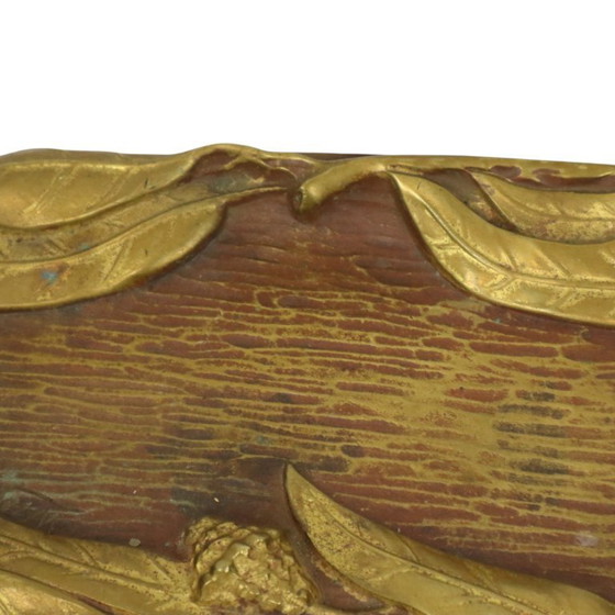 Image 1 of Bronze Art Nouveau Inkwell Pen Holder