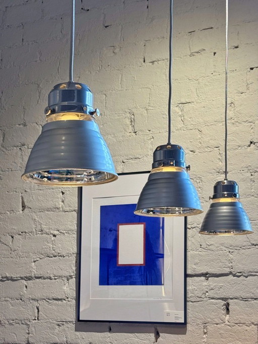 Zeiss Ikon pendant lamps Bauhaus 1930s redesigned set of 3