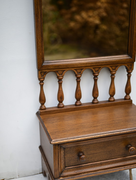 Image 1 of Antique mirror with cabinet, beautiful set!
