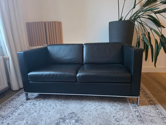 Image 1 of Walter Knoll Foster set – sofa + 2 Foster 500 armchairs – black leather – top condition