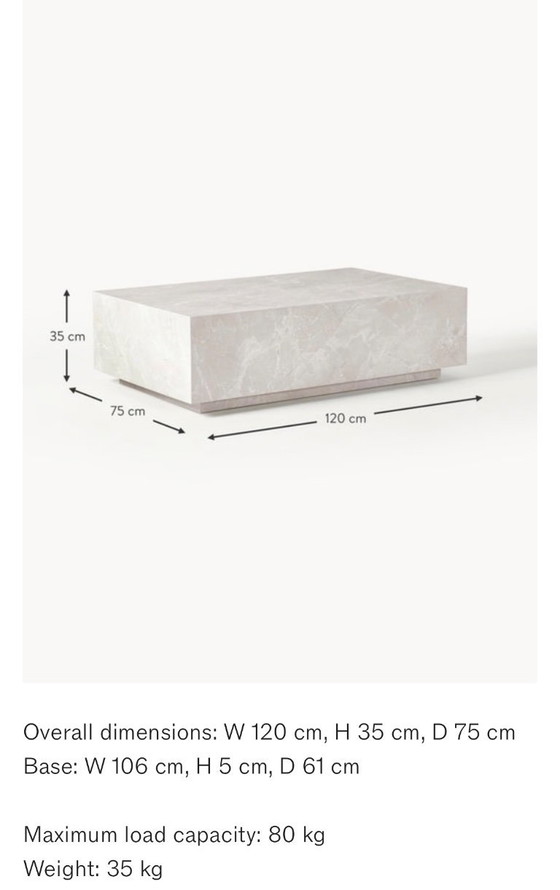 Image 1 of Westwing travertine effect coffee table