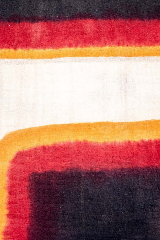 Image 1 of Drieluik met geometrische decoratie in geweven wol. Handgemaakt, 20e eeuw.