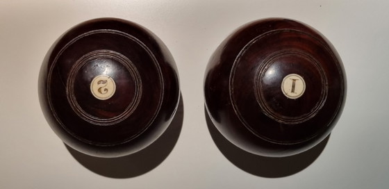 Thomas Taylor Glasgow wooden bowls, set of two, Decorative Objects, Other, Brown, Vintage (photo 5 of 7)