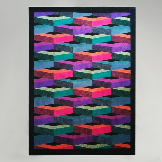 Superbe Tapis de Laine Postmoderne Italien des Années 80 par Missoni pour T&J Vestor. – Wool (photo 5 of 14)
