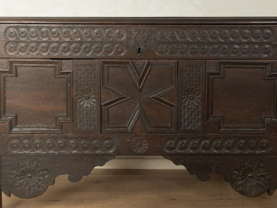 Grafschaft Eiken Kist uit 1748, Opbergkast, Hout, Metaal, Bruin, Rustic (foto 6 van 11)