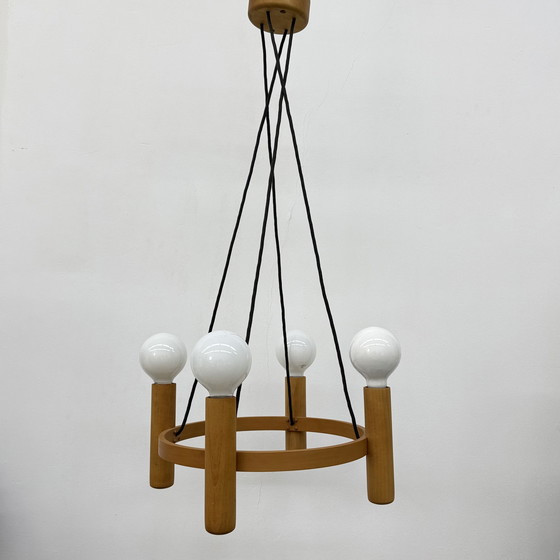 Image 1 of Vintage Domus Danish design hanging lamp chandelier , 1970s