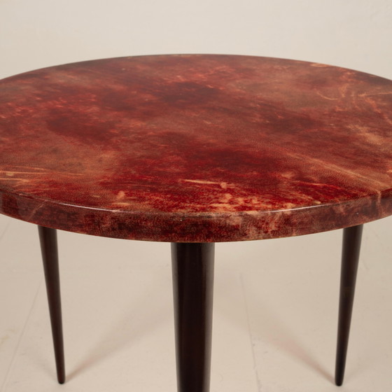 Table basse Aldo Tura en parchemin, Mod. 826, peau de chèvre teinte à la main, Italie, 1950 – Tables basses (photo 25 of 27)