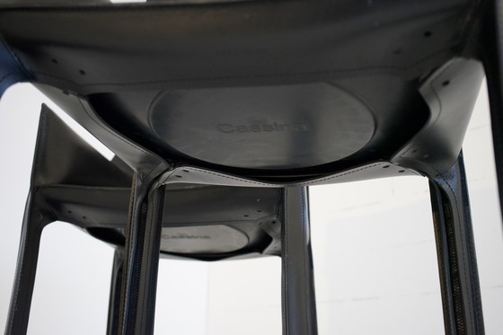 Image 1 of 8x CAB 412 2x CAB 413 Set Sedia con braccioli Sedia da pranzo Pelle Nera Cassina Mario Bellini