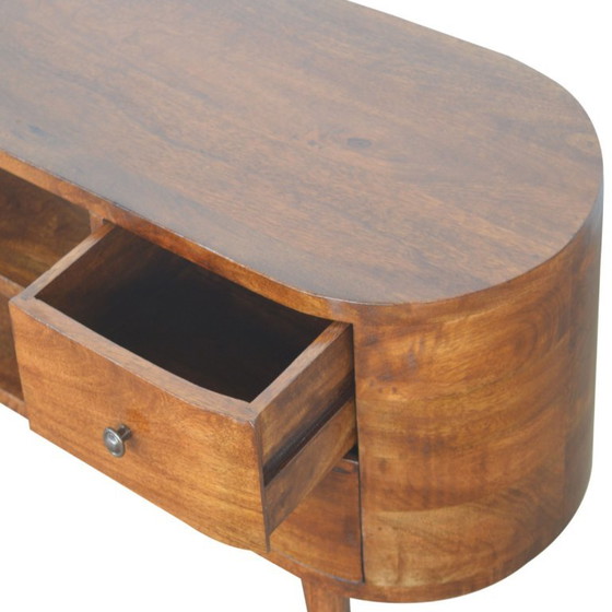 Mobile TV di Lusso in Legno Massello di Mango – Chestnut – Design Rotondo – Artisan, Mobili TV (photo 7 of 9)