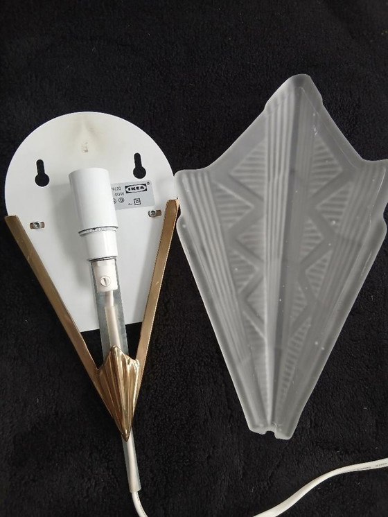 Image 1 of Applique Style Art Deco En Verre Presse Ikea